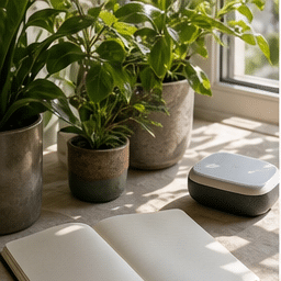 Hero - Plantes, carnet et technologie douce